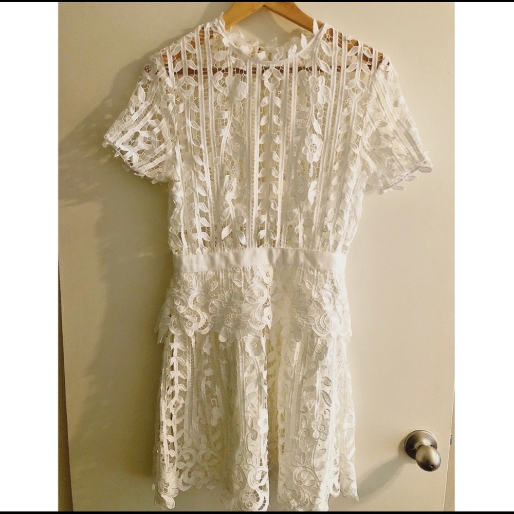 NWT Self-Portrait White Lace Dress